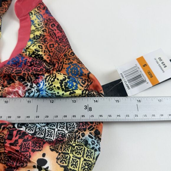 XOXO Top Ruffle Front  Womens Small Multi Colorful Satin Y2K Fairy Whimsical - Picture 10 of 13